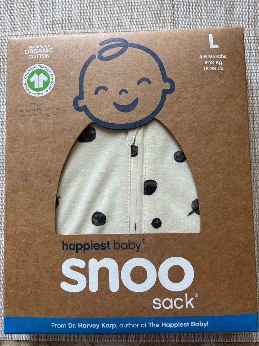 Snoo Sack Baby Sleep Sack - Cream with Black Planets